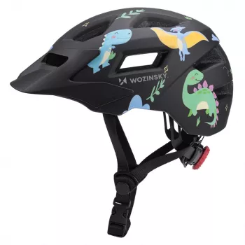 Wozinsky vaikiškas kalnų dviračių šalmas su nuimamu skydeliu, dydis XS (48-52 cm), juodas