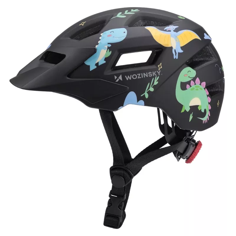 Wozinsky vaikiškas kalnų dviračių šalmas su nuimamu skydeliu, dydis XS (48-52 cm), juodas