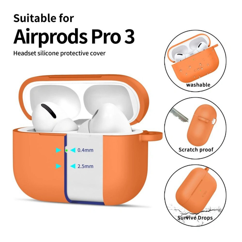 Tech-Protect silikoninis Silicone Hook dėklas Apple AirPods Pro 3, Cosmic Orange