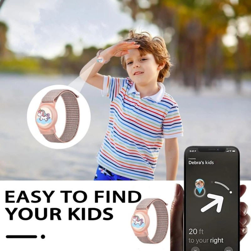 Tech-Protect Nylon For Kids apyrankė, skirta Apple AirTag 1 / 2, Magic Pony