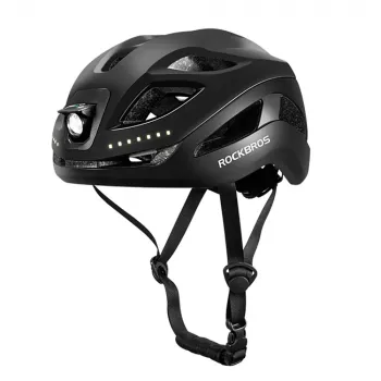 Rockbros ZK-077 dviračio šalmas su integruotu daugiakrypčiu apšvietimu 57–61 cm, juodas