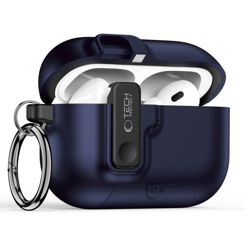 Tech-Protect Slim Hook dėklas Apple AirPods Pro 3, Navy Blue