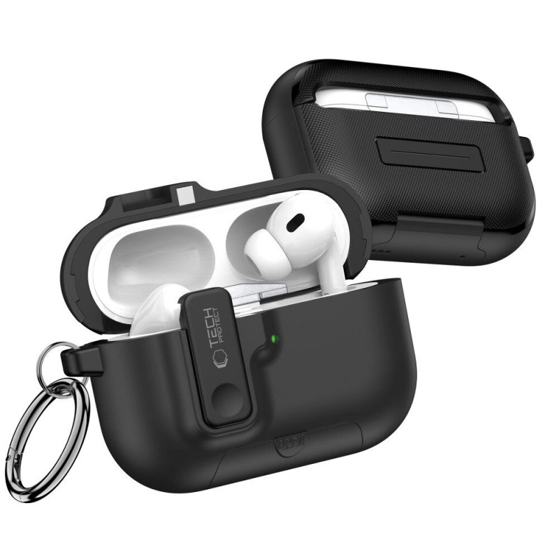 Tech-Protect Slim Hook dėklas, skirtas Apple AirPods Pro 3, juodas