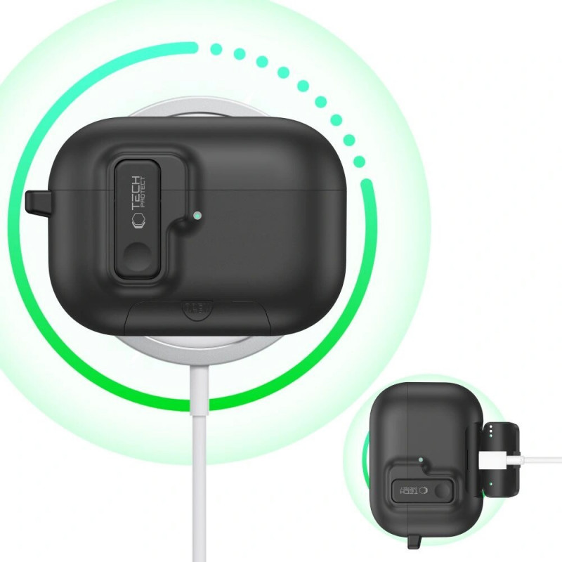 Tech-Protect Slim Hook dėklas, skirtas Apple AirPods Pro 3, juodas