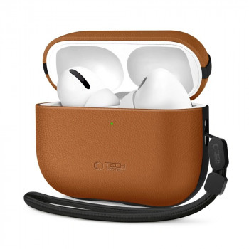 NaturalFit dėklas, skirtas Apple AirPods Pro 3, rudas, Tech-Protect