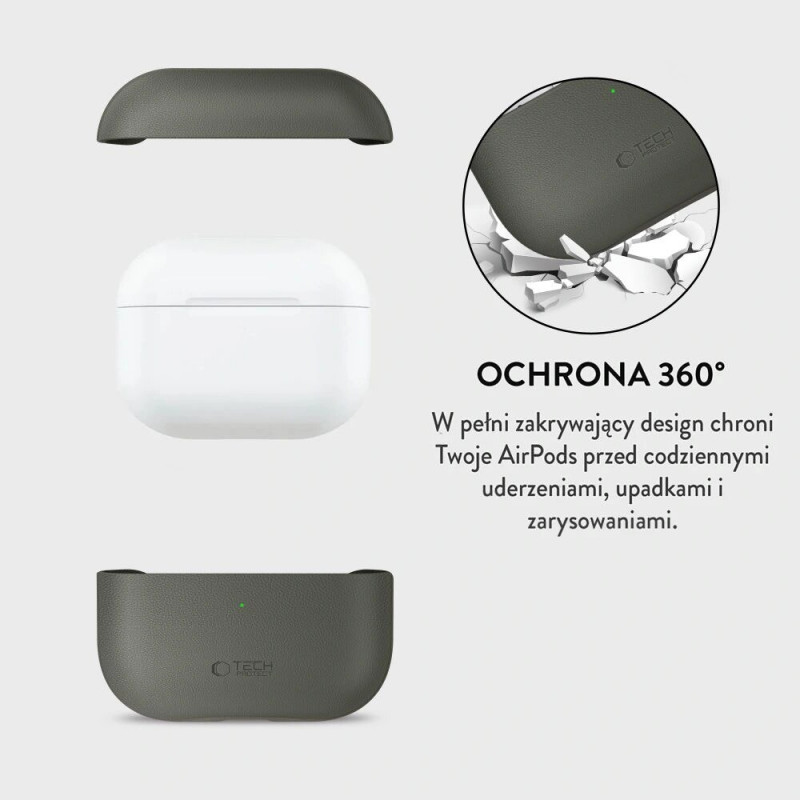 Tech-Protect NaturalFit dėklas Apple AirPods Pro 3, alyvuogių žalios spalvos