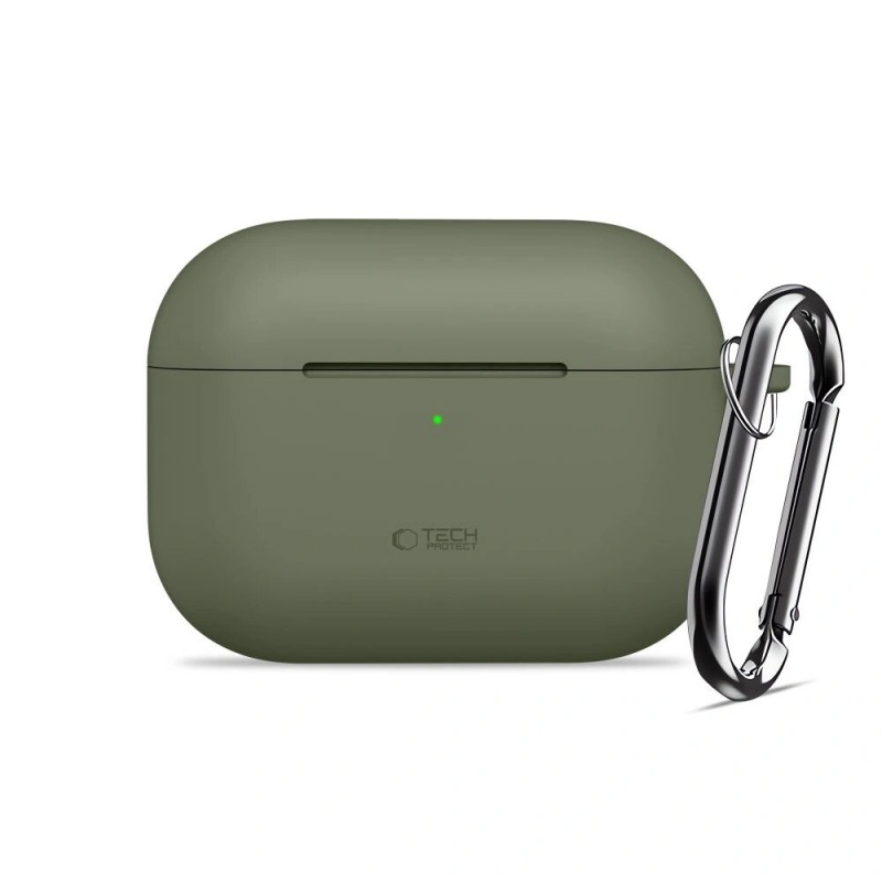 Tech-Protect silikoninis dėklas su kabliu Apple AirPods Pro 3, alyvuogių žalios spalvos