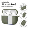 Tech-Protect silikoninis dėklas su kabliu Apple AirPods Pro 3, alyvuogių žalios spalvos