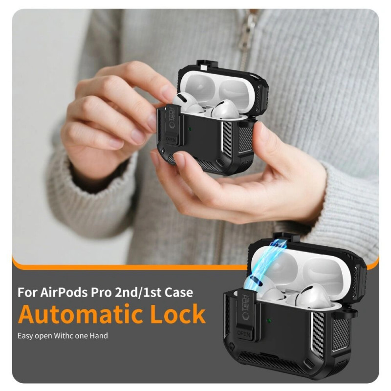Tech-Protect Carbonox MagSafe dėklas Apple AirPods Pro 3, THP4731, juodas