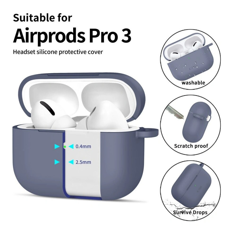 Tech-Protect silikoninis dėklas su kabliuku Apple AirPods Pro 3, Baby Blue