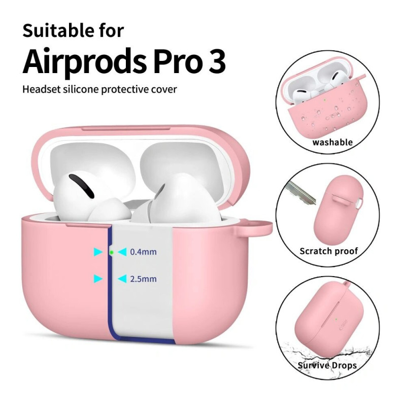 Tech-Protect silikoninis dėklas su kabliu Apple AirPods Pro 3 rausvas
