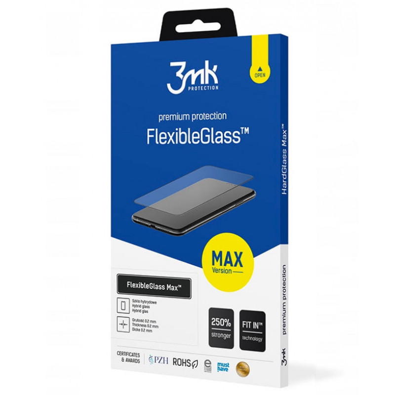 3MK FlexibleGlass Max hibridinis stiklas, skirtas Samsung Galaxy S22+, juodas