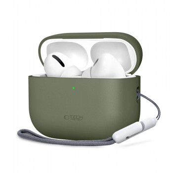 Tech-Protect silikoninis dėklas Apple AirPods Pro 3 alyvuogių žalios spalvos