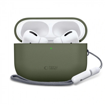 Tech-Protect silikoninis dėklas Apple AirPods Pro 3 alyvuogių žalios spalvos