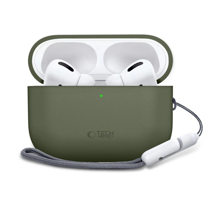 Tech-Protect silikoninis dėklas Apple AirPods Pro 3 alyvuogių žalios spalvos