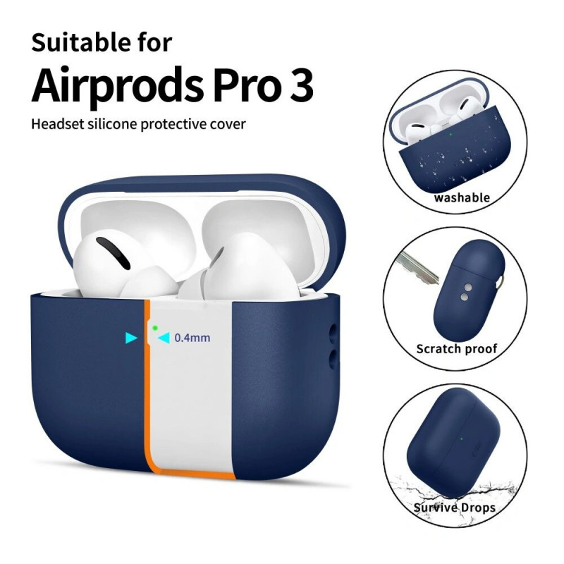 Tech-Protect silikoninis Apple AirPods Pro 3 dėklas Navy Blue