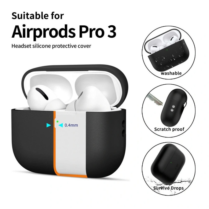 Tech-Protect silikoninis dėklas Apple AirPods Pro 3 juodas