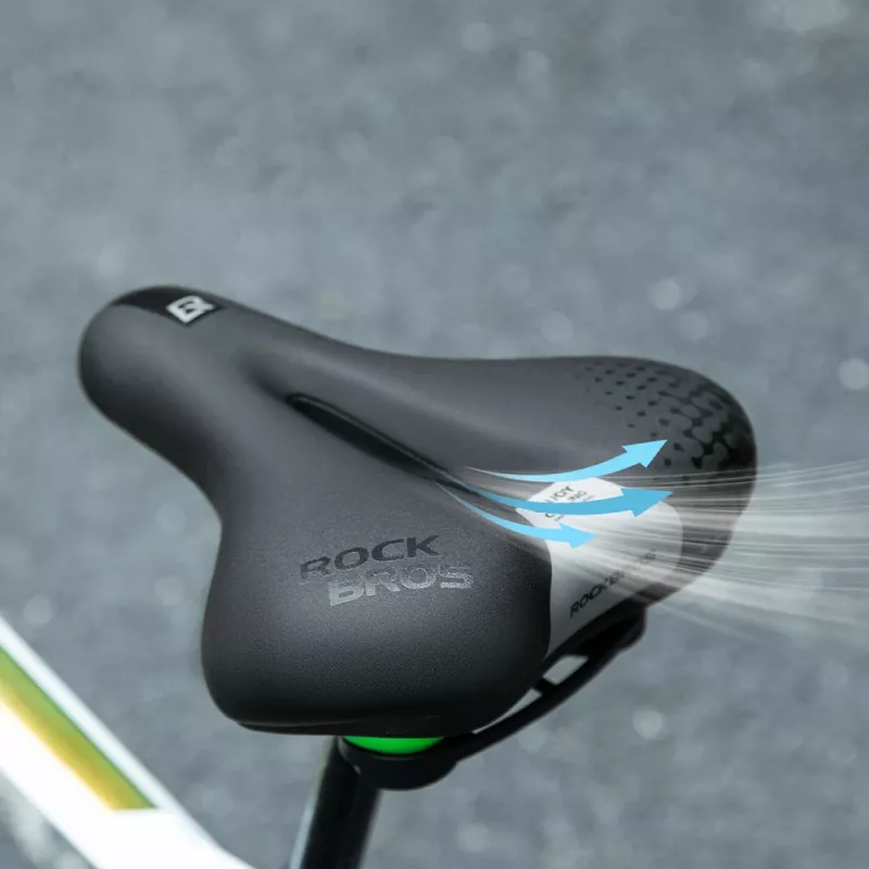 Rockbros 6876 patogi ergonomiška dviračio balnas, juodas