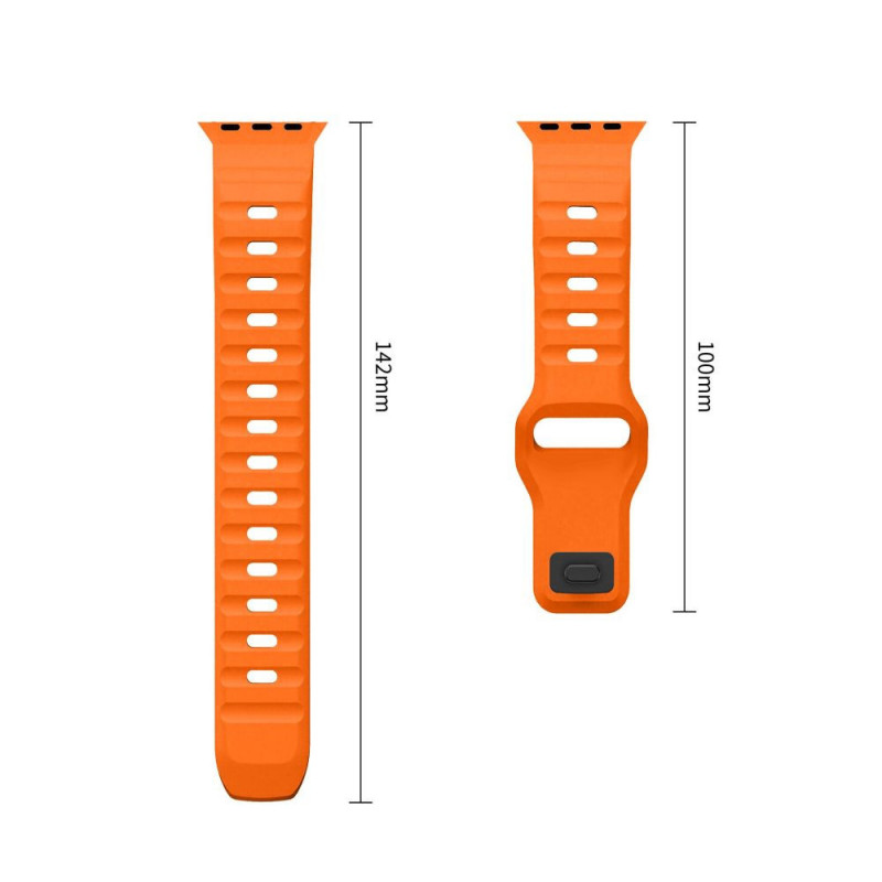 Tech-Protect Silicone Line Apple Watch 8 / 9 / 10 / 11 / 12 / SE / Ultra 44/45/46/49 mm apyrankė, oranžinė