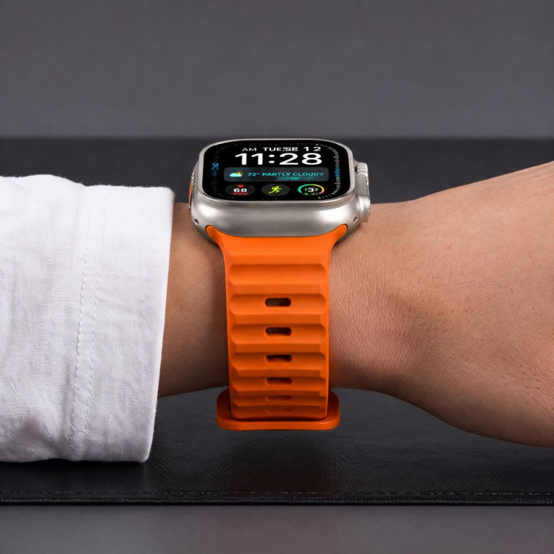 Tech-Protect Silicone Line Apple Watch 8 / 9 / 10 / 11 / 12 / SE / Ultra 44/45/46/49 mm apyrankė, oranžinė