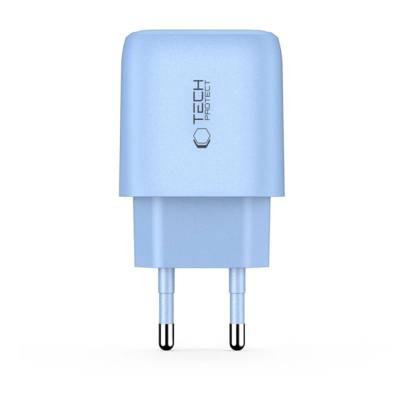 Tech-Protect NCA20 USB-A, USB-C tinklo įkroviklis PD 20W / QC3.0 Baby Blue