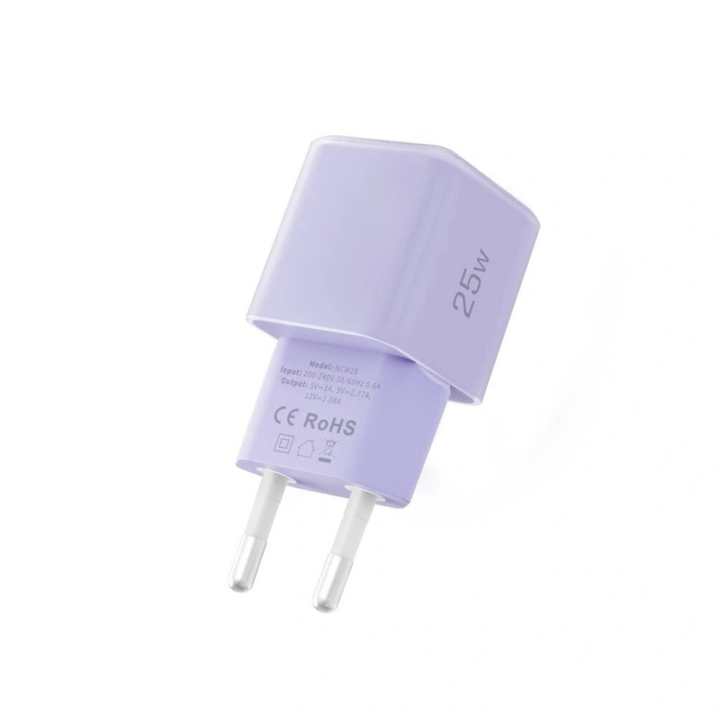 Tech-Protect NCM25 USB-C sieninis įkroviklis PD 25W, Baby Purple