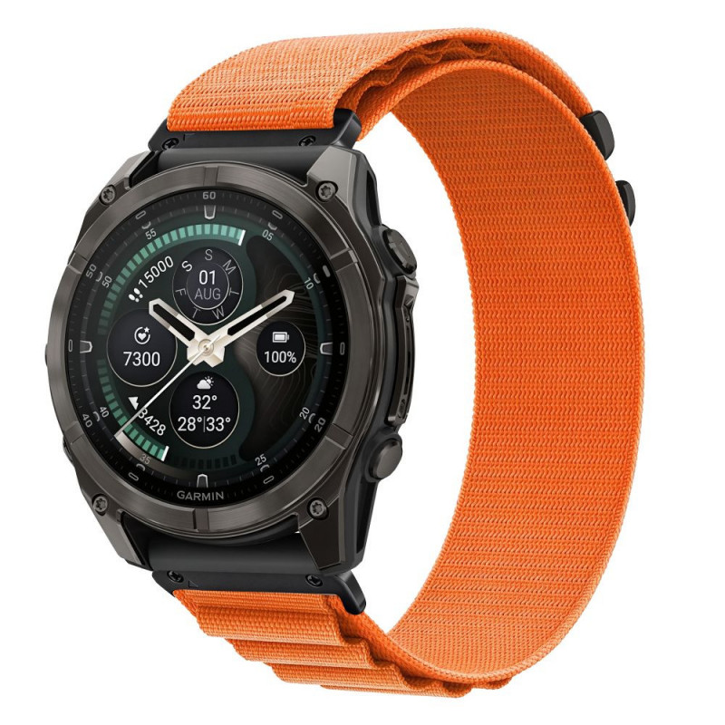 Tech-Protect Nylon Pro THP6037 laikrodžio dirželis, skirtas Garmin Fenix 5X / 5X Plus / 6X / 6X Pro / 7X / 8 / 8 Pro / 9 / 9 Pro (51 mm), oranžinis