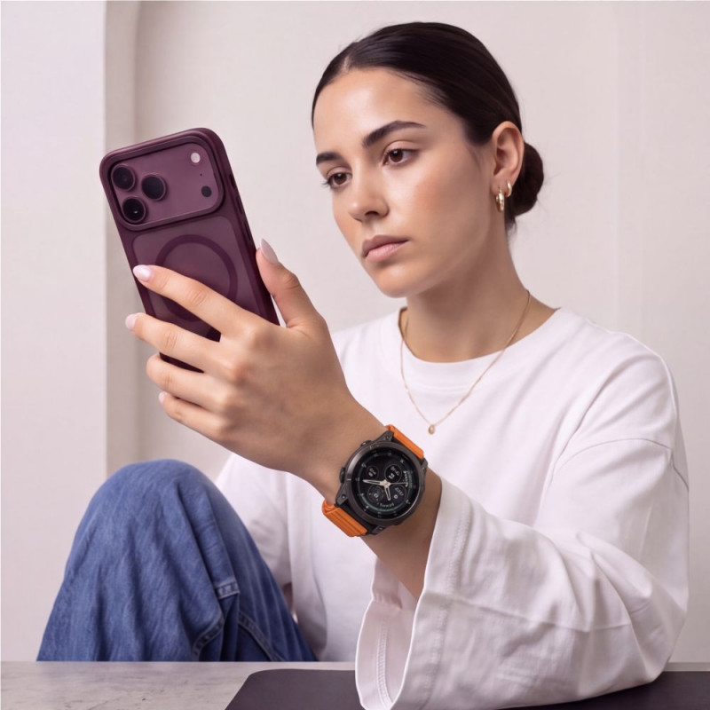 Tech-Protect Nylon Pro THP6037 laikrodžio dirželis, skirtas Garmin Fenix 5X / 5X Plus / 6X / 6X Pro / 7X / 8 / 8 Pro / 9 / 9 Pro (51 mm), oranžinis