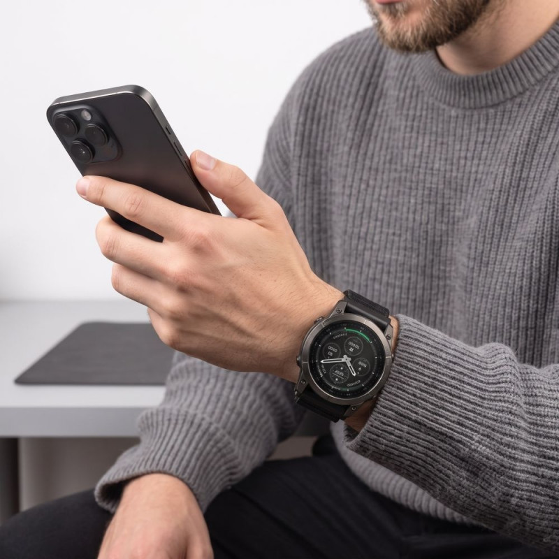 Tech-Protect Nylon Classic laikrodžio dirželis, skirtas Garmin Fenix 5X / 5X Plus / 6X / 6X Pro / 7X / 8 / 8 Pro / 9 / 9 Pro 47 mm, juodas