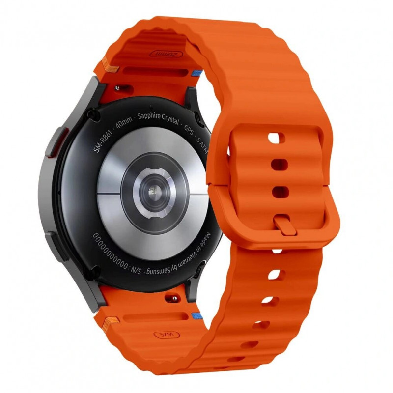Tech-Protect silikoninis sportinis dirželis, skirtas Samsung Galaxy Watch 4/5/5 Pro/6/7/FE, oranžinis