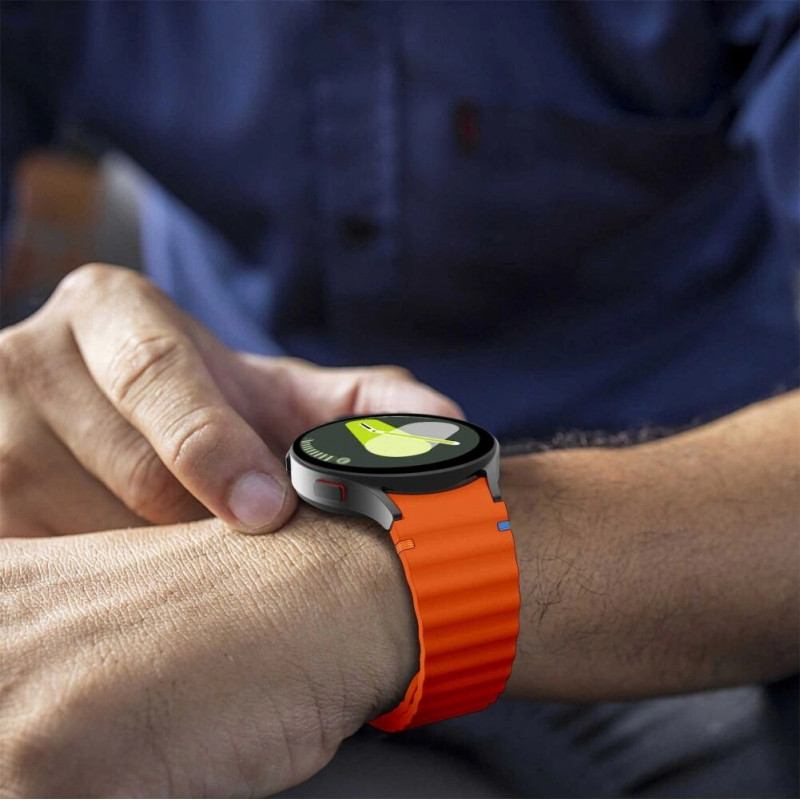 Tech-Protect silikoninis sportinis dirželis, skirtas Samsung Galaxy Watch 4/5/5 Pro/6/7/FE, oranžinis