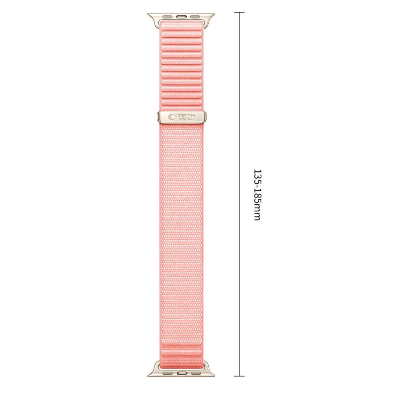 Tech-Protect NylonLoop apyrankė, skirta Apple Watch 8 / 9 / 10 / 11 / 12 / SE (40 / 41 / 42 mm), Blush Pink