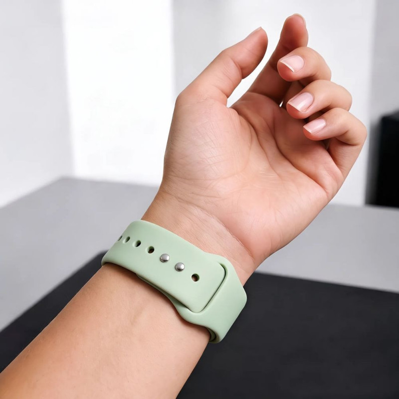Tech-Protect silikoninė apyrankė, skirta Apple Watch 8 / 9 / 10 / 11 / 12 / SE (40 / 41 / 42 mm), pistacijų spalvos