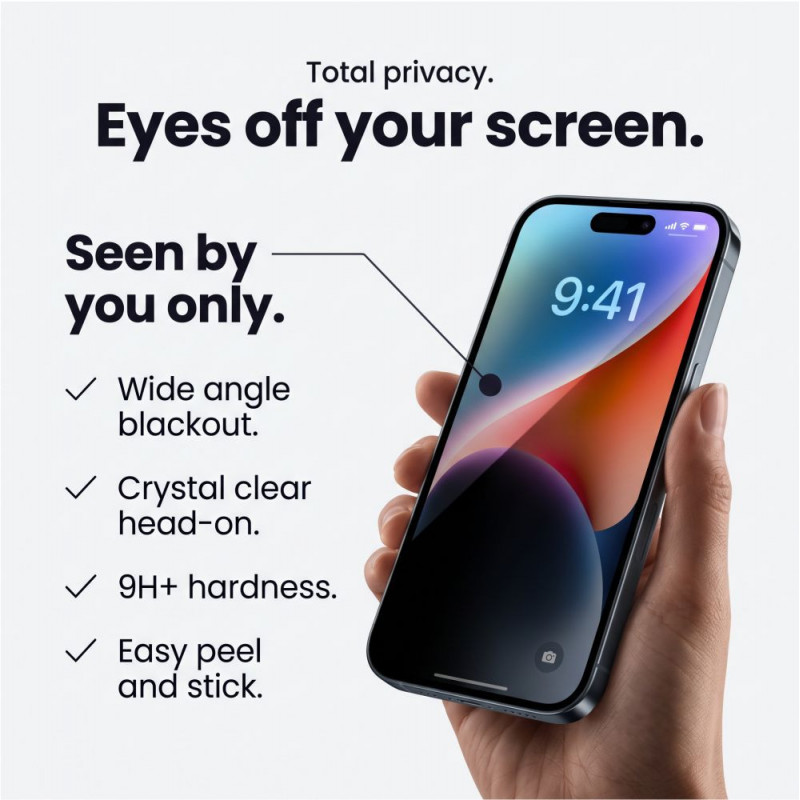 Tech-Protect Glass SPY+ privatumo grūdintas stiklas, skirtas Apple iPhone 18 Pro Max (2 vnt.)