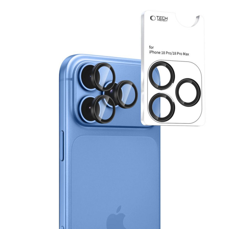 Tech-Protect Camring Fit+ fotoaparato dangtelis, skirtas Apple iPhone 18 Pro / 18 Pro Max, juodas