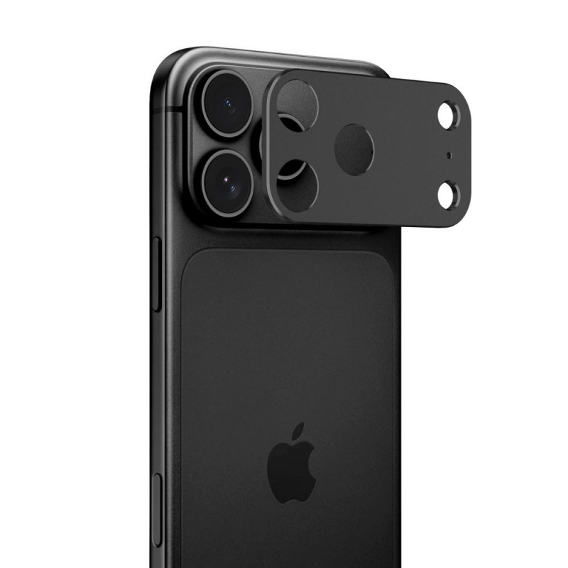Tech-Protect Camalloy Fit+ fotoaparato dangtelis, skirtas Apple iPhone 18 Pro, juodas