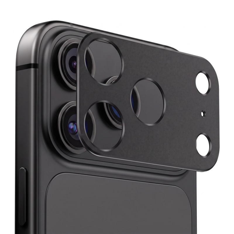 Tech-Protect Camalloy Fit+ fotoaparato dangtelis, skirtas Apple iPhone 18 Pro Max, juodas