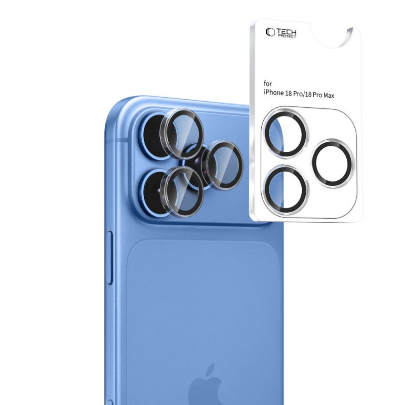 Tech-Protect Camring Fit+ fotoaparato dangtelis, skirtas Apple iPhone 18 Pro / 18 Pro Max, permatomas