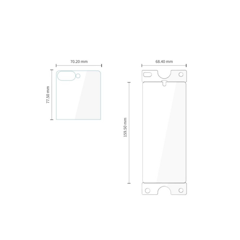 Tech-Protect Easy Set Foil & Glass Fit+ 4in1 ekrano apsauga skirtas Samsung Galaxy Z Flip 7 / 8, permatoma (2+2 vnt.)