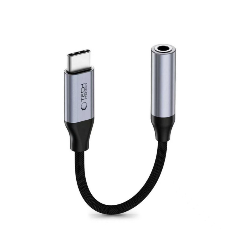 Tech-Protect Ultraboost USB-C į 3,5 mm mini jack DAC adapteris, Iron Grey