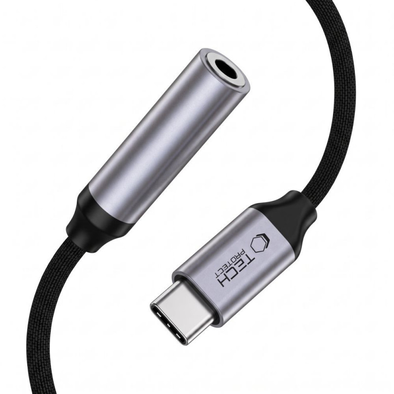 Tech-Protect Ultraboost USB-C į 3,5 mm mini jack DAC adapteris, Iron Grey