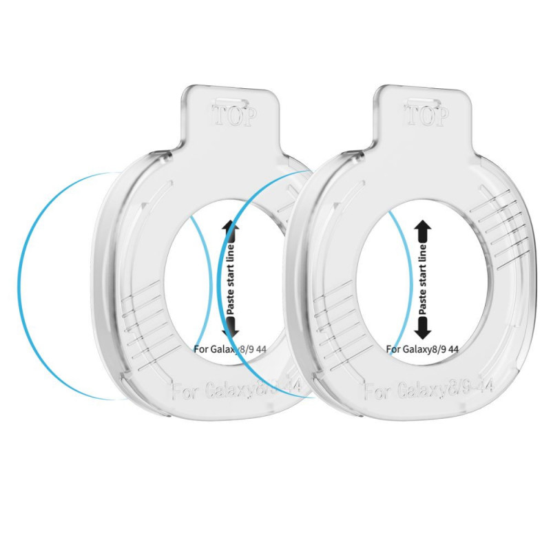 Tech-Protect Easy Set+ grūdintas stiklas skirtas Samsung Galaxy Watch 8 / 9 44 mm, permatomas (2 vnt.)