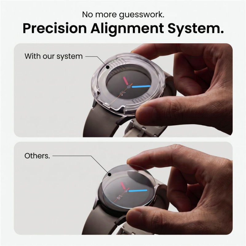 Tech-Protect Easy Set+ grūdintas stiklas skirtas Samsung Galaxy Watch 8 / 9 44 mm, permatomas (2 vnt.)