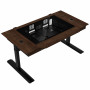 Lian Li DK07 stalviršio korpusas Wood Edition, dviejų sistemų palaikymas, 2x E-ATX, reguliuojamo aukščio, riešutmedžio / juodas