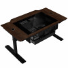 Lian Li DK07 stalviršio korpusas Wood Edition, dviejų sistemų palaikymas, 2x E-ATX, reguliuojamo aukščio, riešutmedžio / juodas