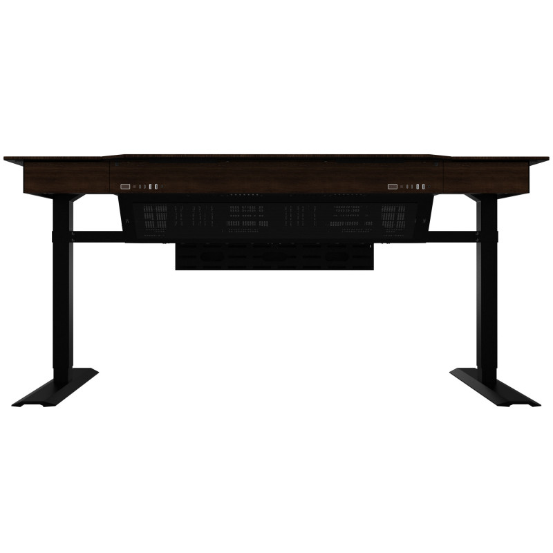 Lian Li DK07 stalviršio korpusas Wood Edition, dviejų sistemų palaikymas, 2x E-ATX, reguliuojamo aukščio, riešutmedžio / juodas