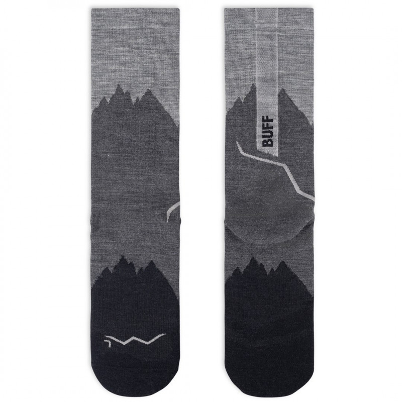 Buff Merino Lightweight Crew kojinės LWC3, juodos spalvos, L