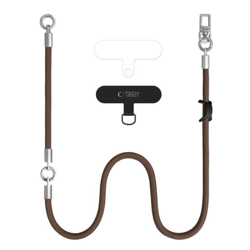 Tech-Protect C10S Rope skersinė ir riešo dirželių rinkinys, Walnut Brown/Titanium