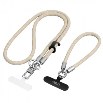 Tech-Protect C10S Rope skersinė ir riešo dirželių rinkinys, Desert Beige/Titanium