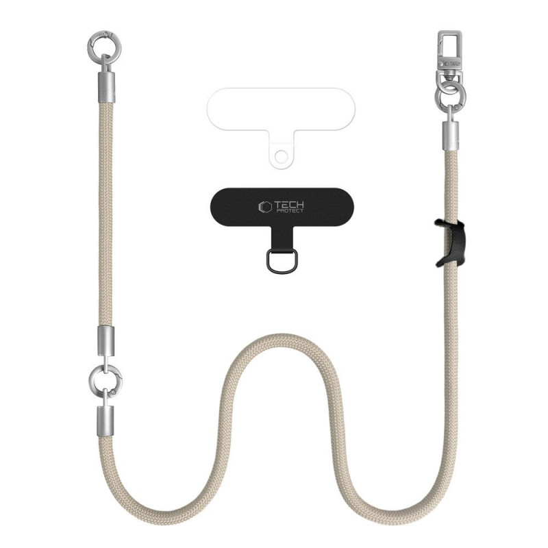 Tech-Protect C10S Rope skersinė ir riešo dirželių rinkinys, Desert Beige/Titanium